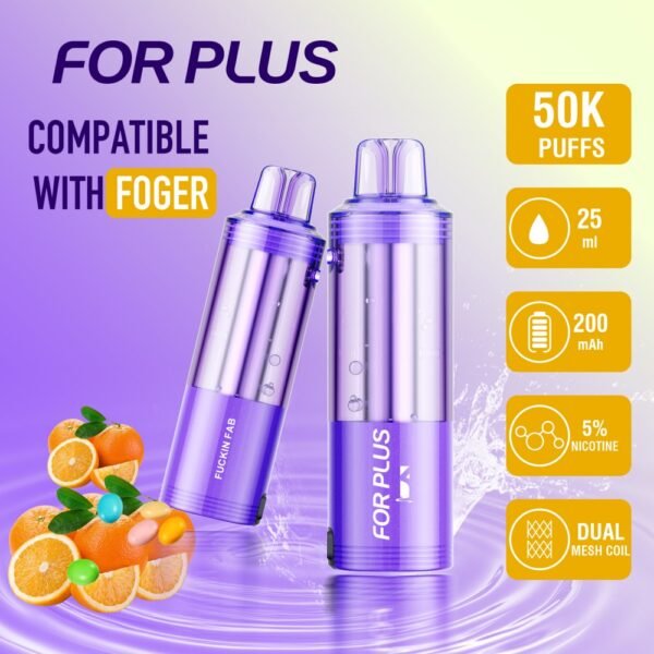 FOR-PLUS Switch Pro 50k puffs flavor pod cartridge with advanced mesh coil for consistent vapor and rich taste