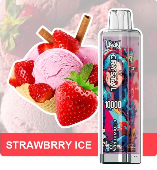 Uwin Crystal 10k Puffs rechargeable disposable vape with high-quality mesh coil for pure flavor and long-lasting performance