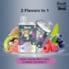 Uwin X RandM Twins Crystal disposable vape with 40,000 puffs, featuring 2-in-1 flavor switching and a premium transparent crystal design