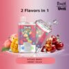 Uwin X RandM Twins Crystal disposable vape with 40,000 puffs, featuring 2-in-1 flavor switching and a premium transparent crystal design