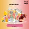 Uwin X RandM Twins Crystal disposable vape with 40,000 puffs, featuring 2-in-1 flavor switching and a premium transparent crystal design