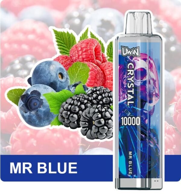 Uwin Crystal 10k Puffs rechargeable disposable vape with high-quality mesh coil for pure flavor and long-lasting performance