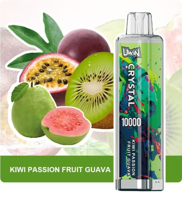 Uwin Crystal 10k Puffs rechargeable disposable vape with high-quality mesh coil for pure flavor and long-lasting performance