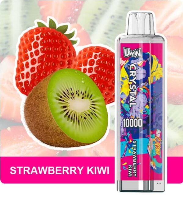 Uwin Crystal 10k Puffs rechargeable disposable vape with high-quality mesh coil for pure flavor and long-lasting performance