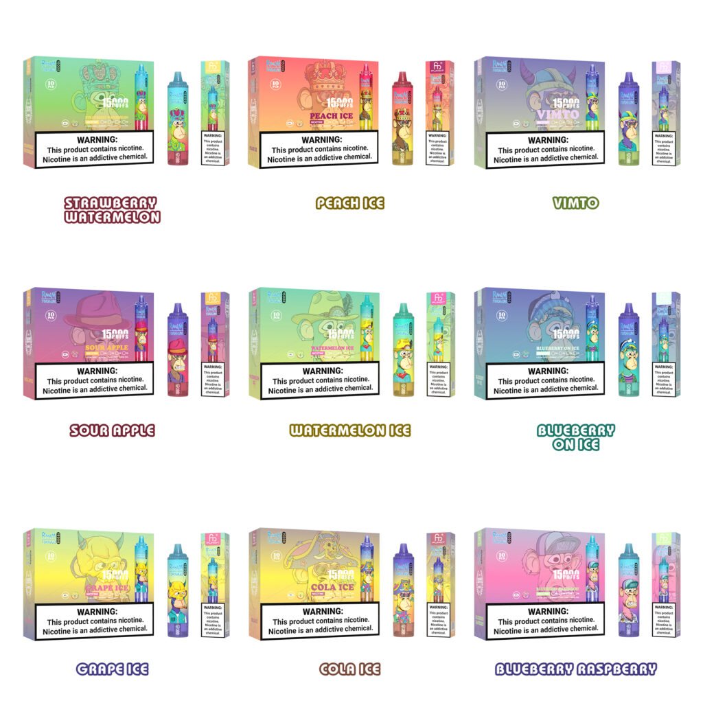 RandM Tornado 15000 Puffs vape wholesale packaging boxes and 10-piece display cartons