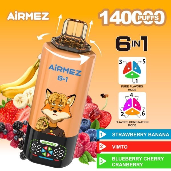 AiRMEZ Fox 6-in-1 140000(140K) Puffs Disposable Vape Wholesale