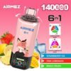Airmez 6-in-1 Disposable Vape with 140,000 puffs capacity, featuring six flavors in one device and digital display.