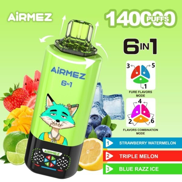 AiRMEZ Fox 6-in-1 140000(140K) Puffs Disposable Vape Wholesale