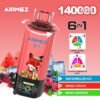 Airmez 6-in-1 Disposable Vape with 140,000 puffs capacity, featuring six flavors in one device and digital display.
