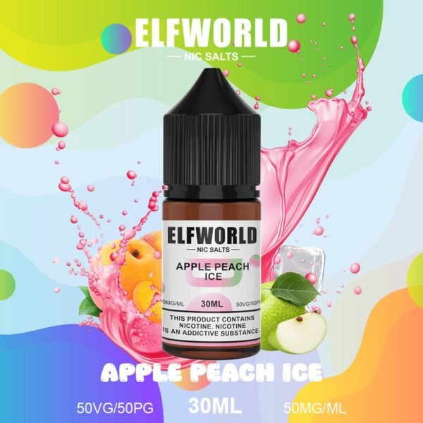 ELFWORLD Nicotine Salt E-Liquid, 50mg strength in a 30ml bottle, designed for smooth MTL hits and premium flavor