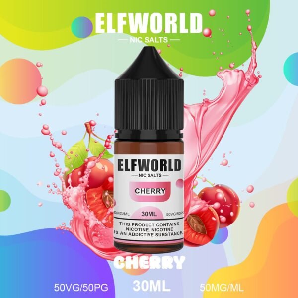 ELFWORLD Nicotine Salt E-Liquid, 50mg strength in a 30ml bottle, designed for smooth MTL hits and premium flavor