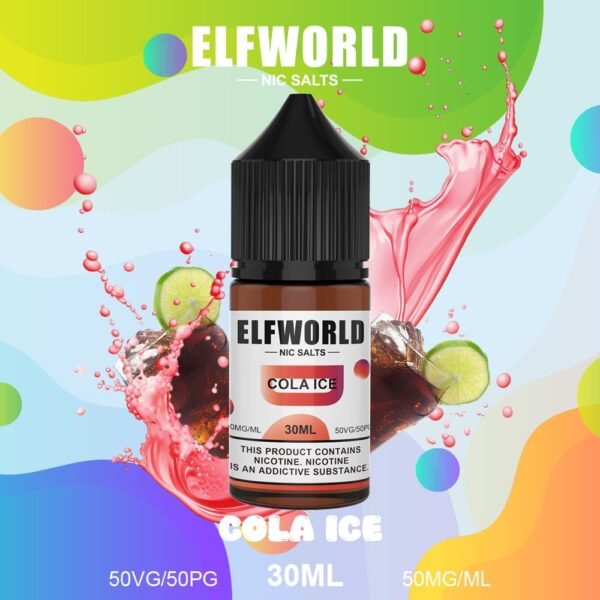 ELFWORLD Nicotine Salt E-Liquid, 50mg strength in a 30ml bottle, designed for smooth MTL hits and premium flavor
