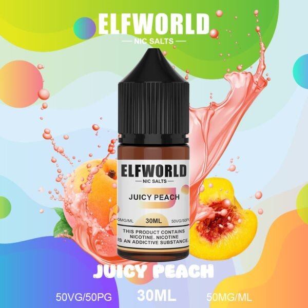 ELFWORLD Nicotine Salt E-Liquid, 50mg strength in a 30ml bottle, designed for smooth MTL hits and premium flavor