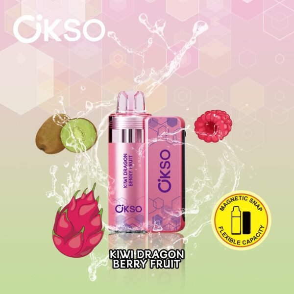 OKSO Switch Kit disposable vape featuring 50,000 puffs capacity and innovative flavor-switching design with smart LED screen