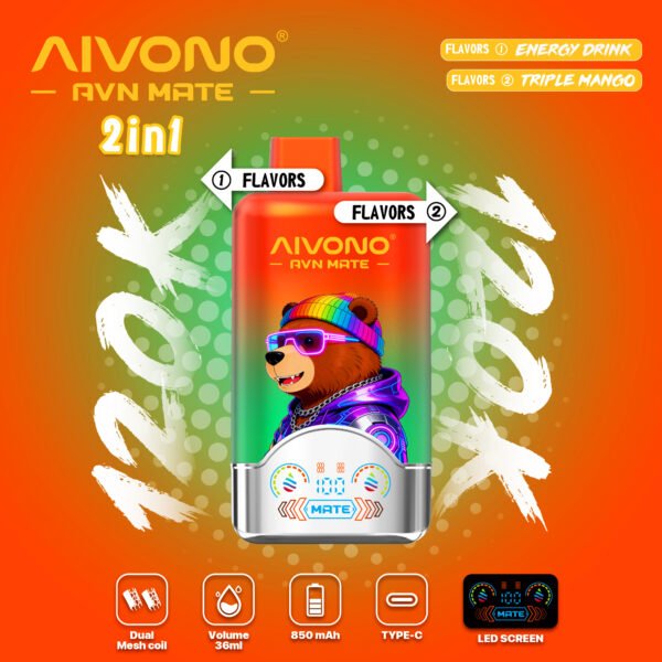 AIVONO 120K Puffs Smart Vape Dual Pod System 2-in-1 Flavors