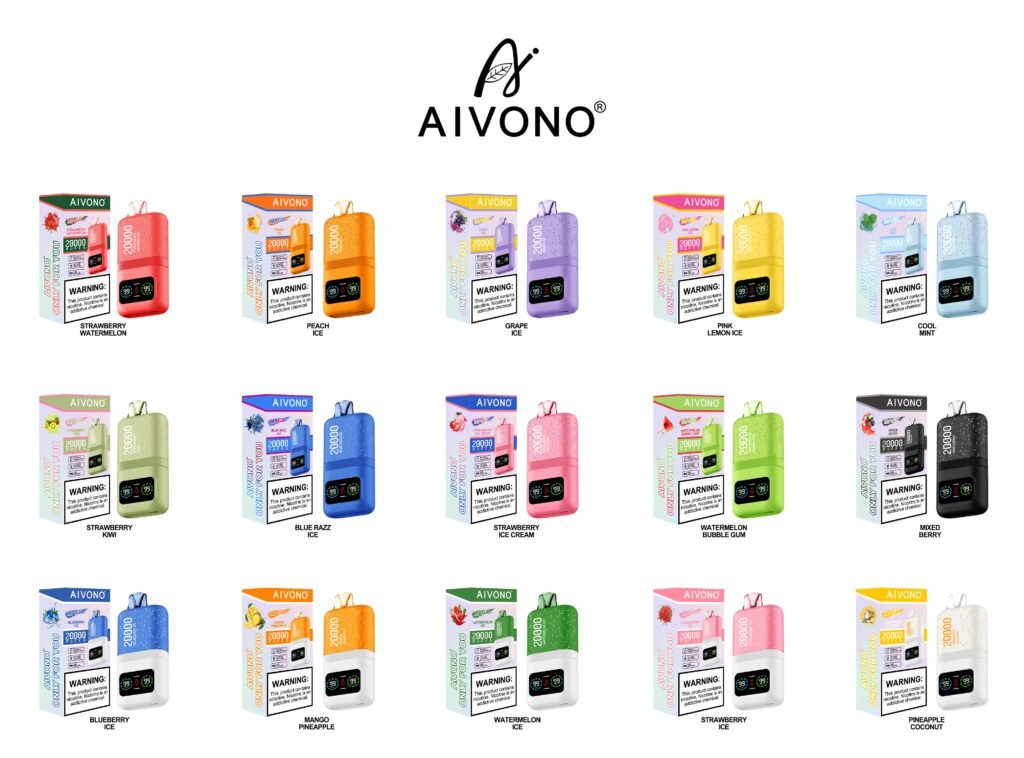 Bulk packaging of AIVONO 20000 Puffs disposable electronic cigarettes official boxes
