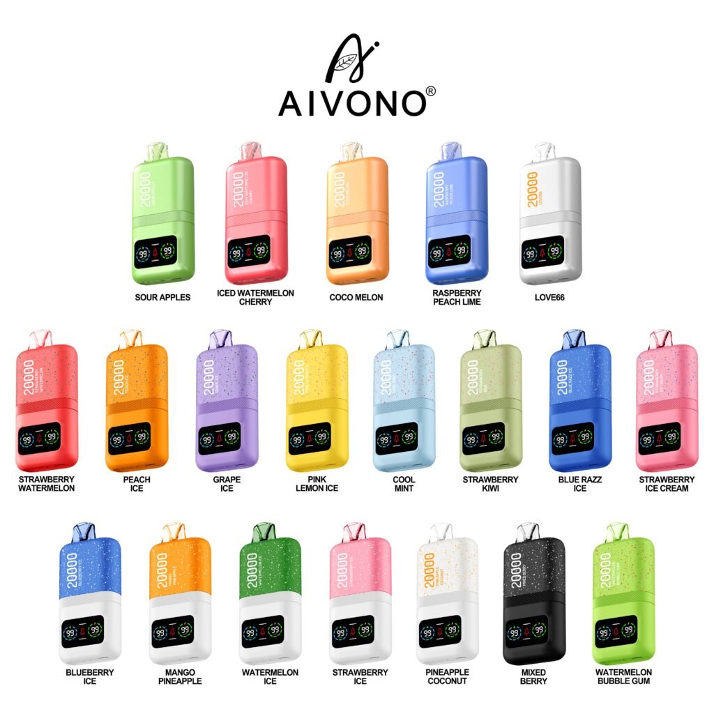 AIVONO 20000 Puffs disposable vape all flavors collection with multiple fruit flavors