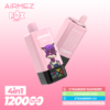 Airmez Fox 120k Puffs high-capacity vape device, allowing users to enjoy 4 different flavors in one sleek rechargeable system