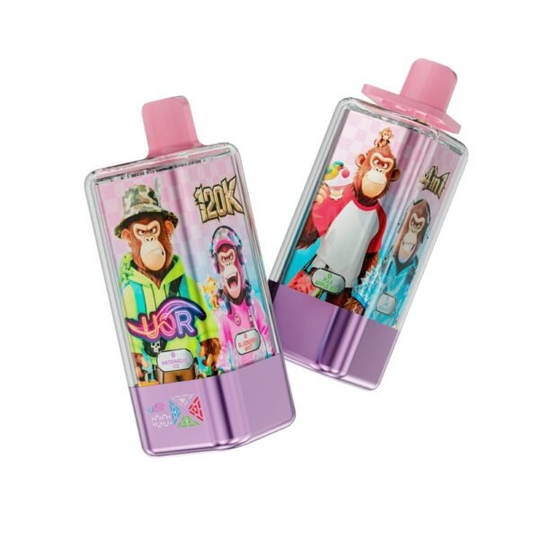 UOR 4-in-1 disposable vape with a massive 120,000 puffs capacity, featuring a 4-pod flavor switching system and rechargeable battery