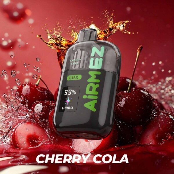 Airmez Lux disposable vape with 60,000 puffs and transparent oil tank for visible e-liquid levels, featuring a sleek premium design.