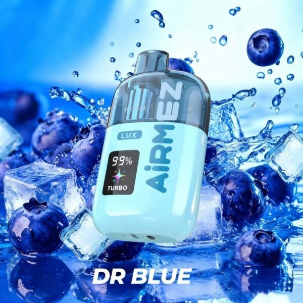 Airmez Lux disposable vape with 60,000 puffs and transparent oil tank for visible e-liquid levels, featuring a sleek premium design.