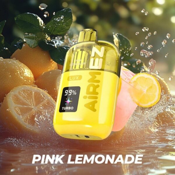 Airmez Lux disposable vape with 60,000 puffs and transparent oil tank for visible e-liquid levels, featuring a sleek premium design.