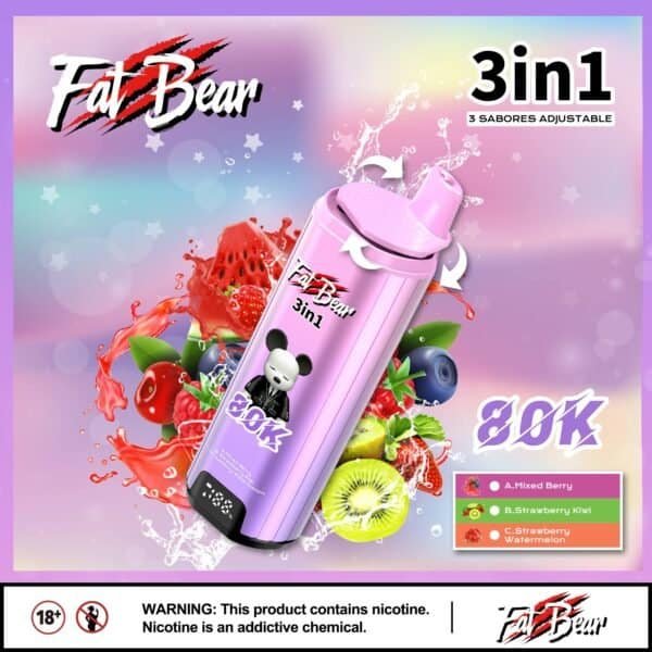 AIVONO FATBEAR 80K 3 in 1 Blueberry Raspberry Lemon Refreshing Flavor