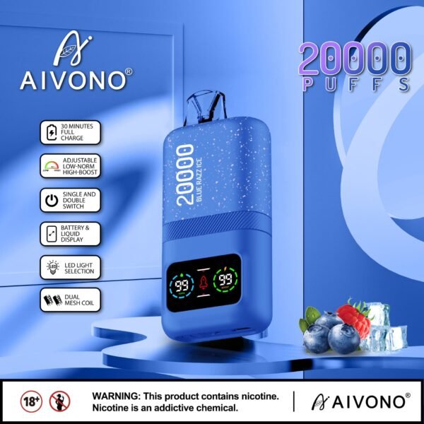 AIVONO MAGIC disposable vape featuring 20,000 puffs capacity, a unique magic-themed design, and a smart LED display