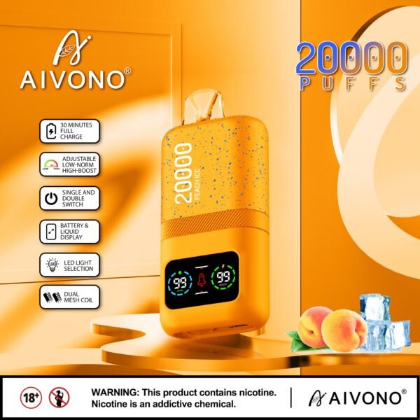 AIVONO MAGIC disposable vape featuring 20,000 puffs capacity, a unique magic-themed design, and a smart LED display