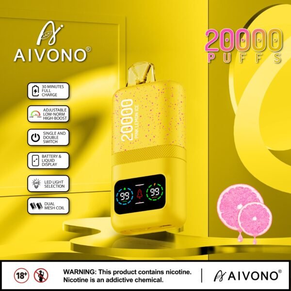 AIVONO MAGIC disposable vape featuring 20,000 puffs capacity, a unique magic-themed design, and a smart LED display
