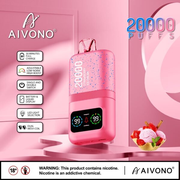 AIVONO MAGIC disposable vape featuring 20,000 puffs capacity, a unique magic-themed design, and a smart LED display
