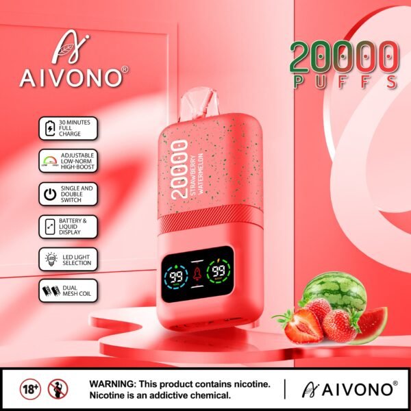 AIVONO MAGIC disposable vape featuring 20,000 puffs capacity, a unique magic-themed design, and a smart LED display
