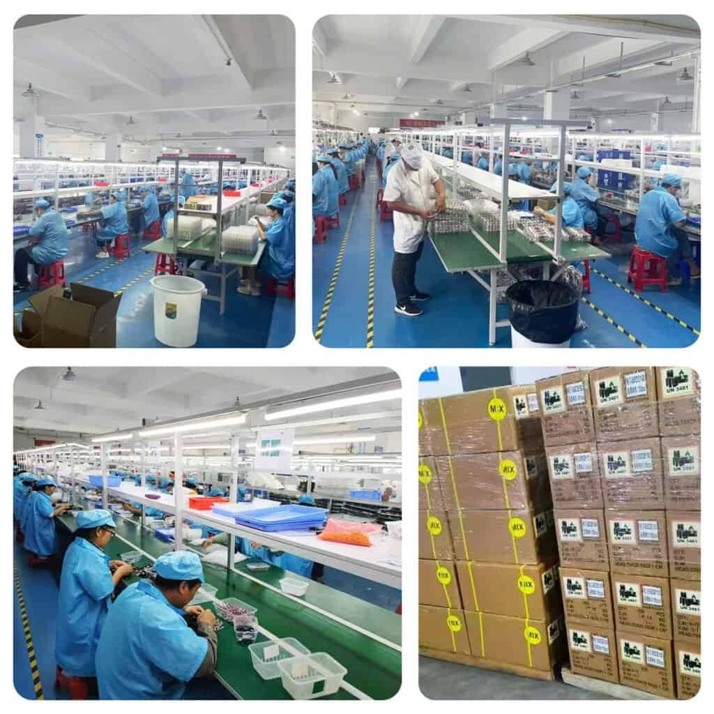 Professional disposable vape assembly line with experienced workers ensuring high output and efficiency