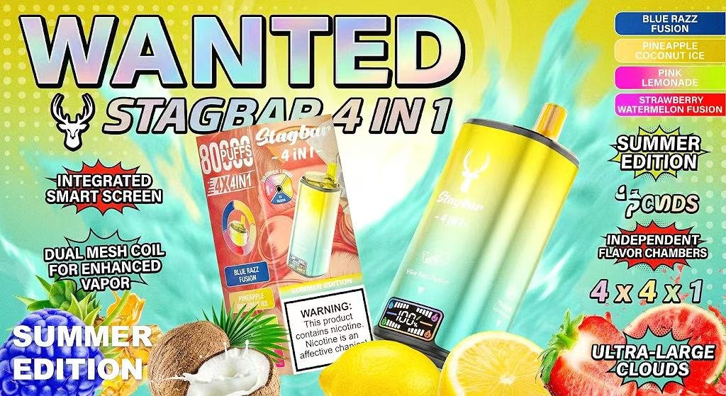 Stagbar 4 in 1 summer edition disposable vape banner GlimVape supply
