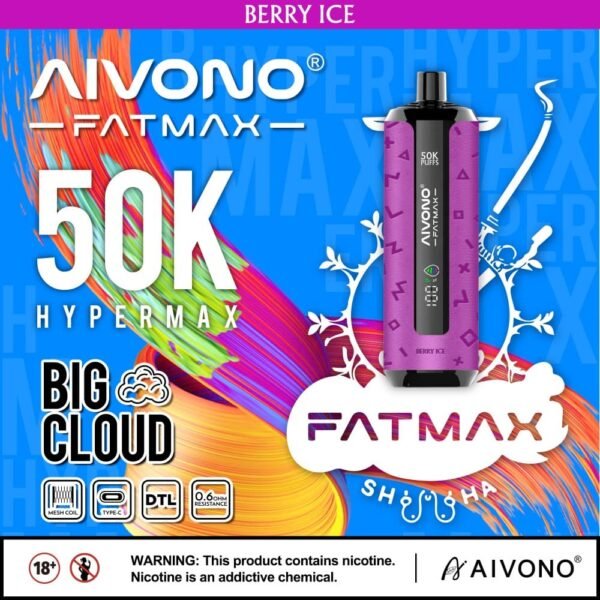 AIVONO AIM FATMAX 50000 Puffs Berry Ice flavor disposable vape
