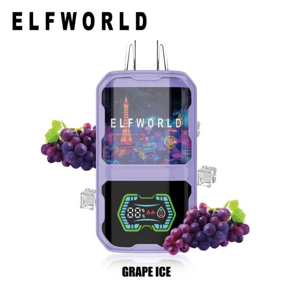 ELFWORLD AI22000 Puffs Grape Ice flavor disposable vape 22K