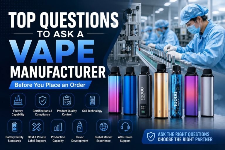 Top questions to ask a disposable vape manufacturer before placing an order