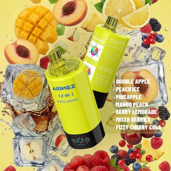 AIRMEZ Exclusive 300K Puffs 12-In-1 Double Apple Peach Pineapple