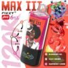 Fizzy Max III Pro 6-in-1 120k Puffs Disposable Vape - Blueberry Ice, Fizzy Cherry, Raspberry Lemon