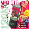 Fizzy Max III Pro 6-in-1 120k Puffs Vape - Strawberry Raspberry, Mango Peach, Blueberry Watermelon