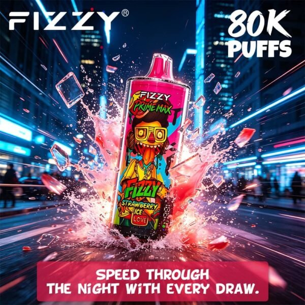 Fizzy Prime Max 80k Puffs Disposable Vape - Strawberry Ice Love Flavor