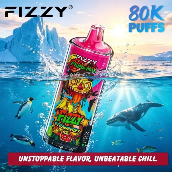 Fizzy Prime Max 80k Puffs Disposable Vape - Strawberry Ice Love Ocean Edition