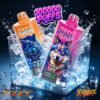 Fizzy X Space 100k puffs vape in Red Bull and Sex on the Beach flavors displayed inside a refreshing ice bucket.