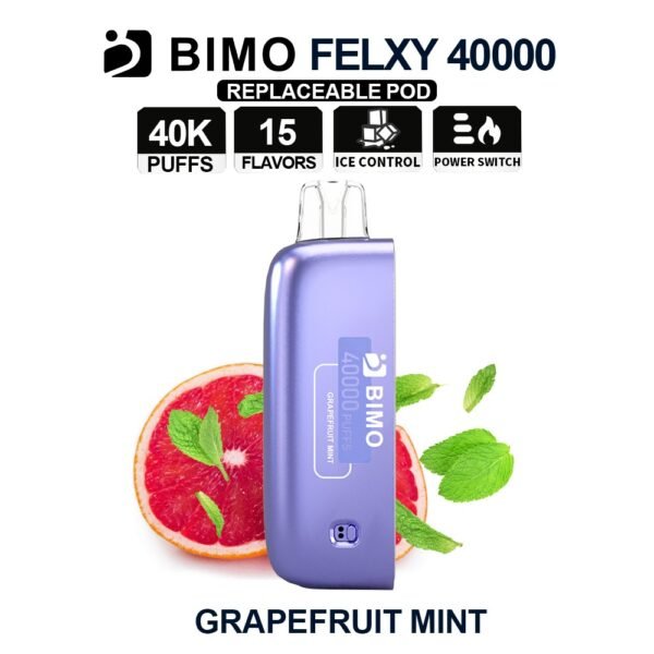 BIMO FELXY 40k 40000 Puffs Disposable Replacement Pod Grapefruit Mint Flavor
