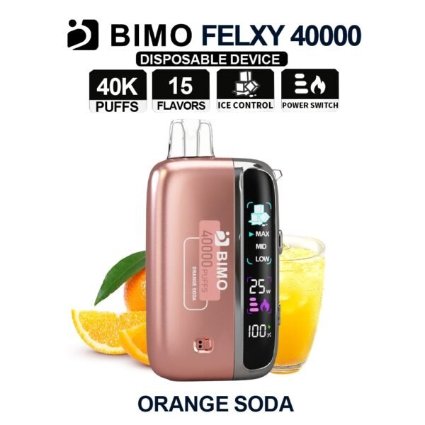 BIMO FELXY 40k 40000 Puffs Disposable Vape Kit Orange Soda Flavor