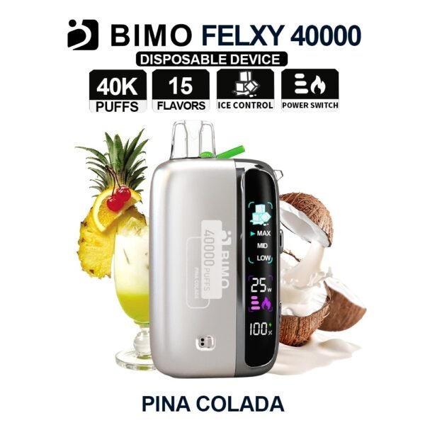 BIMO FELXY 40k 40000 Puffs Disposable Vape Kit Pina Colada Flavor