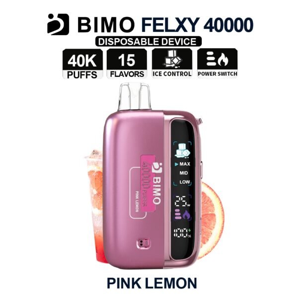 BIMO FELXY 40k 40000 Puffs Disposable Vape Kit Pink Lemon Flavor