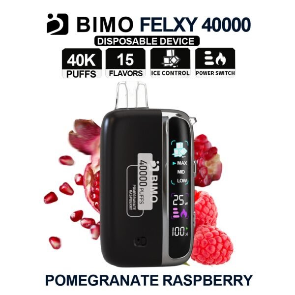 BIMO FELXY 40k 40000 Puffs Disposable Vape Kit Pomegranate Raspberry Flavor