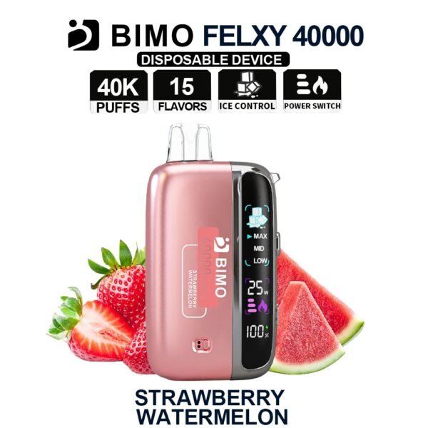 BIMO FELXY 40k 40000 Puffs Disposable Vape Kit Strawberry Watermelon Flavor