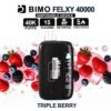 BIMO FELXY 40k 40000 Puffs Disposable Vape Kit Triple Berry Flavor